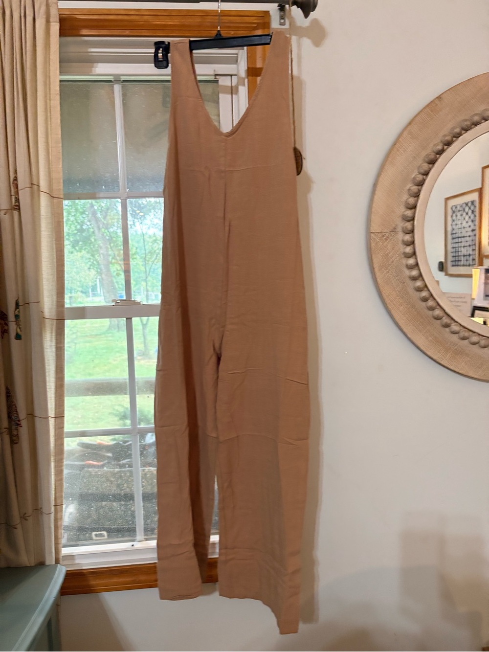 Women's Tan Sleeveless Wide-Leg Jumpsuit NWOT